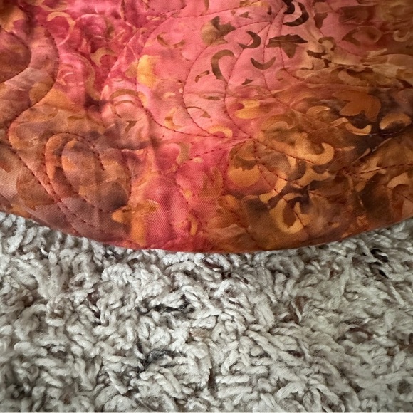 Handmade Pink Orange Tie Dye Quilted Embroidered Boho Bag Hippie Indie - Picture 7 of 16